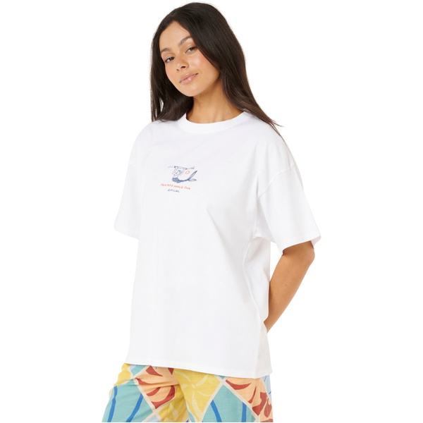 2025 Rip Curl Womens Shore Break Heritage Tee 0KRWTE - Optical White